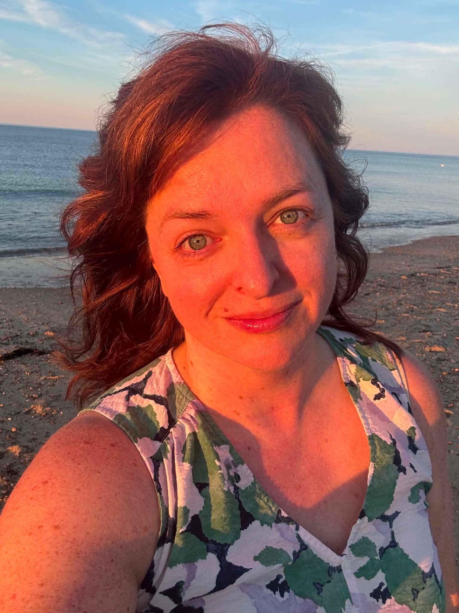 Mary at the beach at golden hour